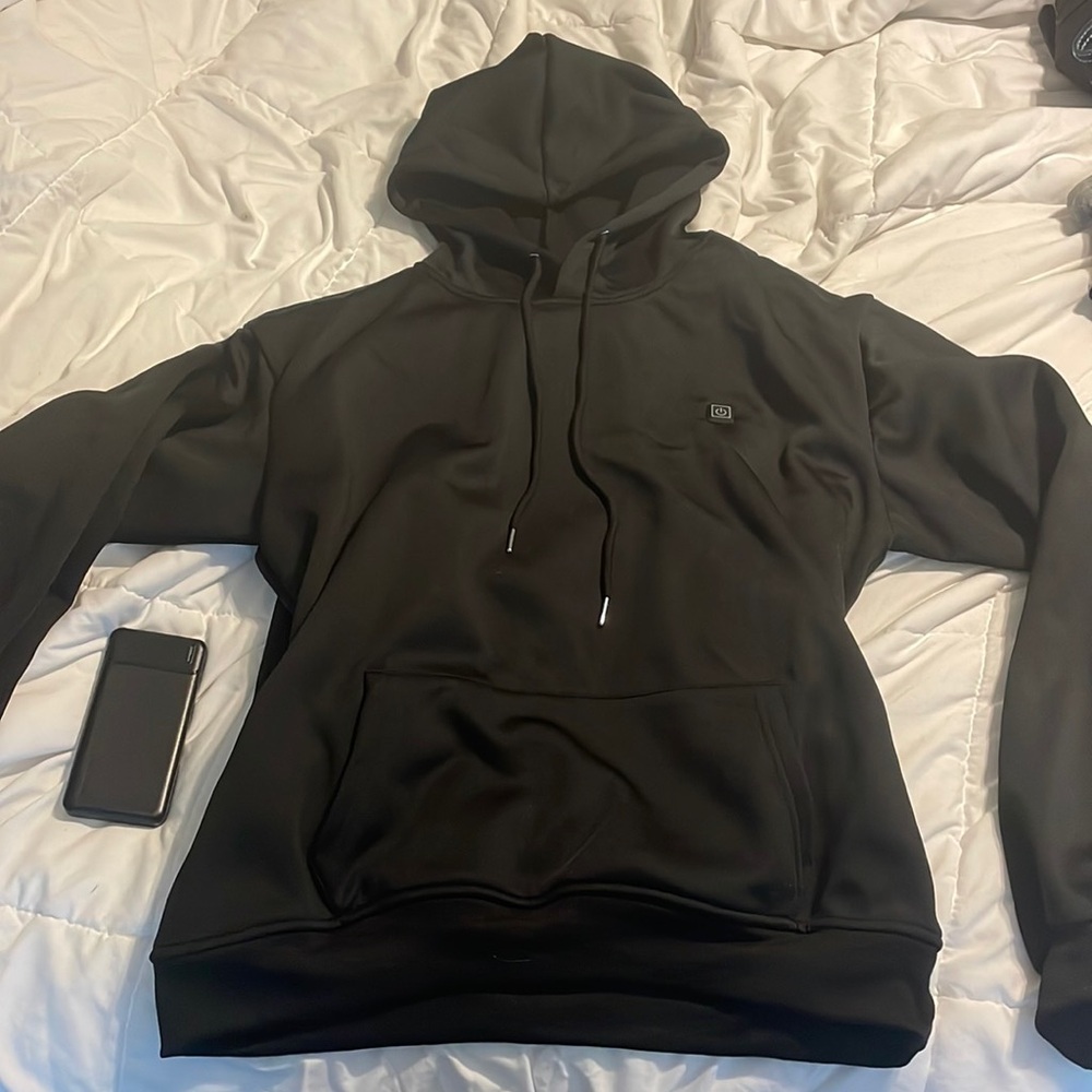THERMAL HEATED BLACK HOODIE (BATTERY PACK INCLUDED) WOMENS EXTRA LARGE